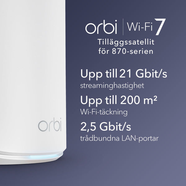 Picture of NETGEAR Orbi 870-serien med tre band för WiFi 7-meshtilläggssatellit (RBE870)