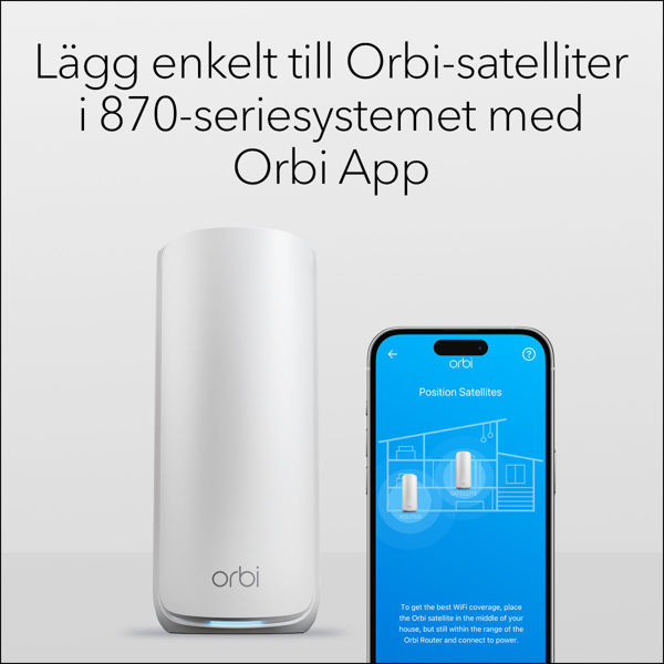 Picture of NETGEAR Orbi 870-serien med tre band för WiFi 7-meshtilläggssatellit (RBE870)