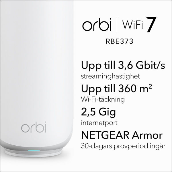 Bild på NETGEAR Router Orbi 370 Series Dual-Band WiFi 7 Mesh 2-Pack(RBE372)