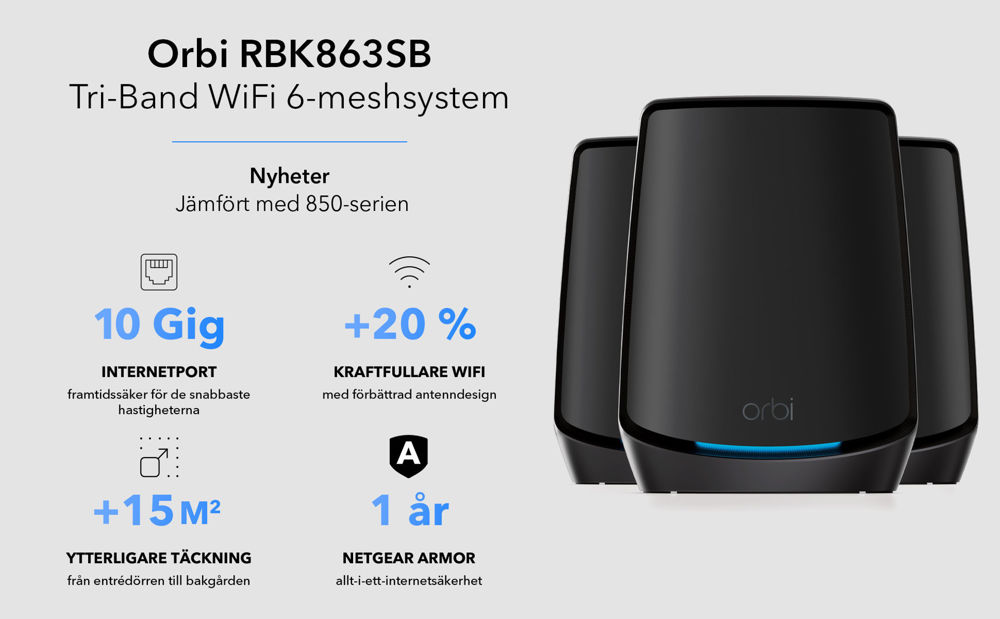 AX6000 WiFi 6 Whole Home Mesh WiFi System (RBK863sb)