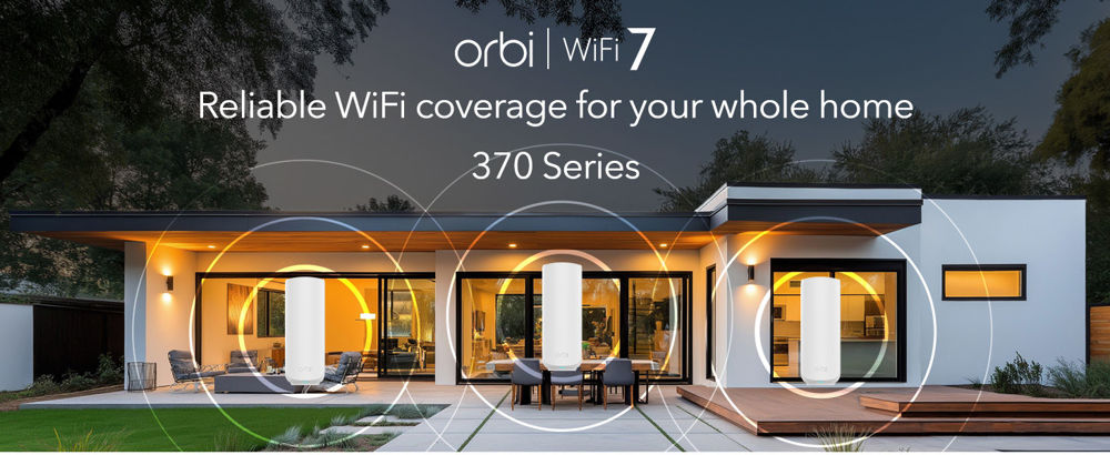 NETGEAR Router Orbi 370 Series Dual-Band WiFi 7 Mesh 3-Pack(RBE373)