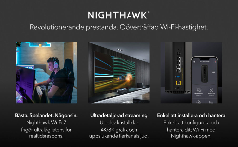 Nighthawk Dual-band Wi-Fi 7-router-BE6500