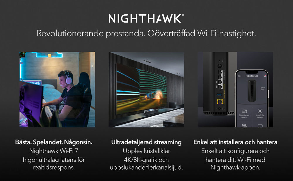 Nighthawk Tri-Band Wi-Fi 7-router – BE18000